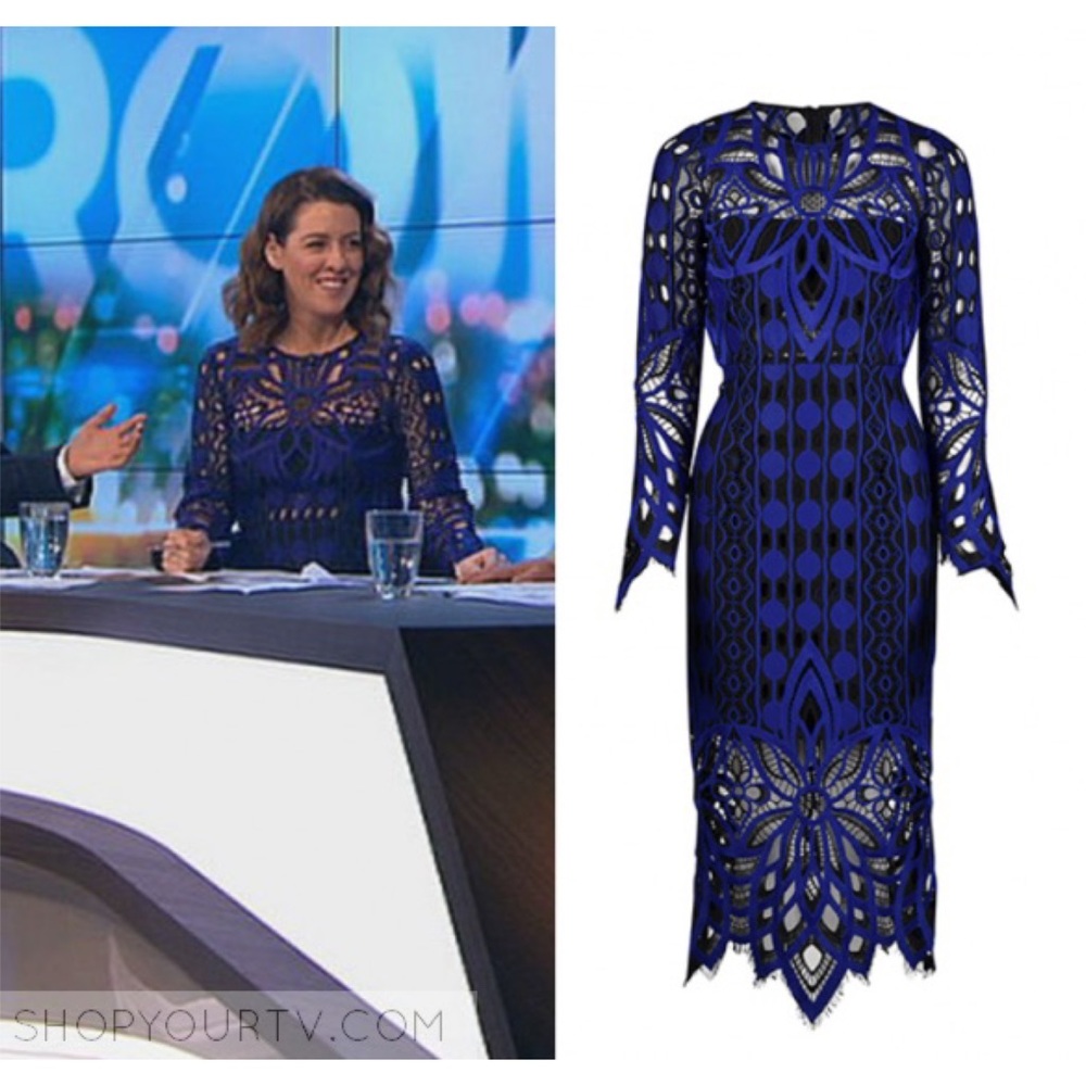 NWT Thurley Nightfall Lace Overlay Crochet Midi Sheath Dress - Picture 3 of 16